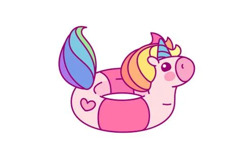 Vector flat rainbow unicorn Stock Illustration