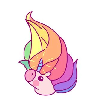 Vector flat rainbow unicorn Stock Illustration
