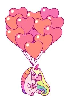 Vector flat rainbow unicorn Stock Illustration