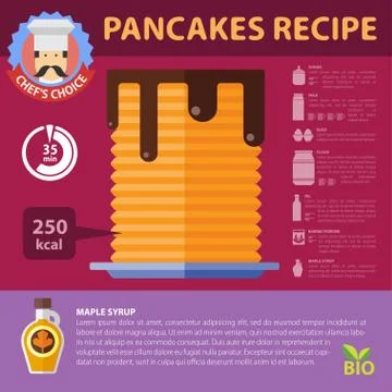 Vector flat recipe infographic Illustrazione stock