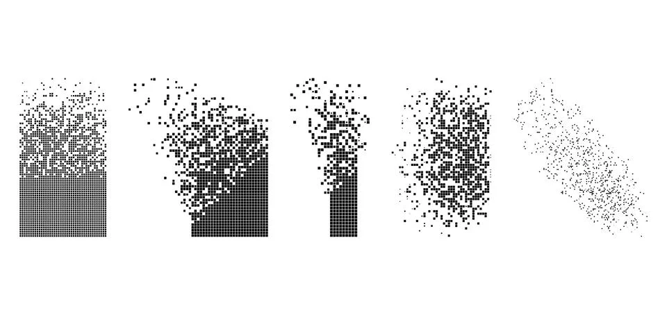 Vector Flat Rectangle Disintegration Abstract Illustration Illustrazione stock