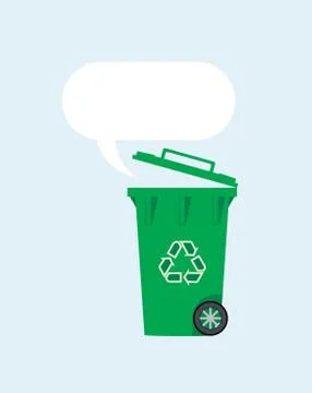 Vector flat recycling wheelie bin Stock Illustration