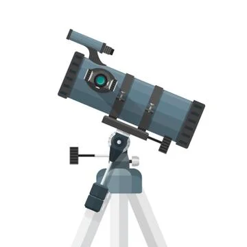 Vector flat reflecting telescope illustration. Stock Illustration