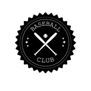 Vector flat retro round baseball logo Stock Illustration