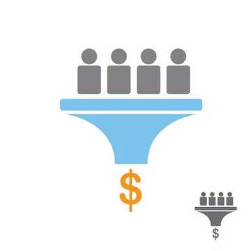 Vector Flat sales funnel icon isolated on white イラスト素材