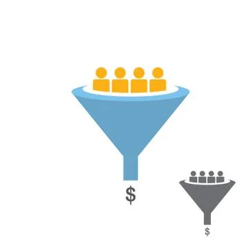 Vector Flat sales funnel icon isolated on white イラスト素材