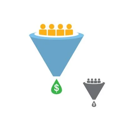 Vector Flat sales funnel icon isolated on white Stock Illustration