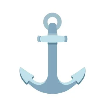 Vector flat sea maritime icon Anchor Stock Illustration