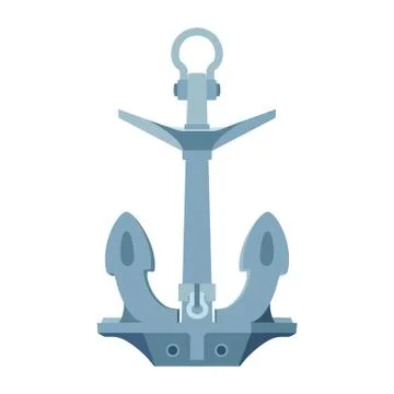 Vector flat sea maritime icon Anchor Stock Illustration