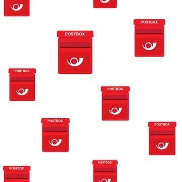 Vector flat seamless pattern Mailbox Stock Illustration