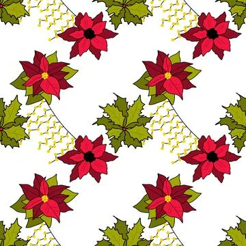 Vector flat seamless pattern New Year s, Christmas decorations Stock Illustration