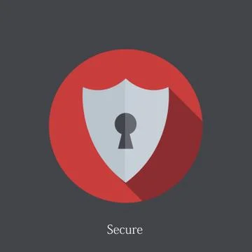 Vector flat secure icon on dark background Stock-Illustration
