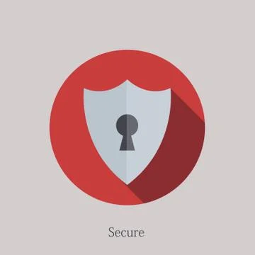 Vector flat secure icon on sample background Stock-Illustration