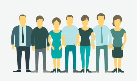 Vector flat set. Business group company staff Stock Illustration