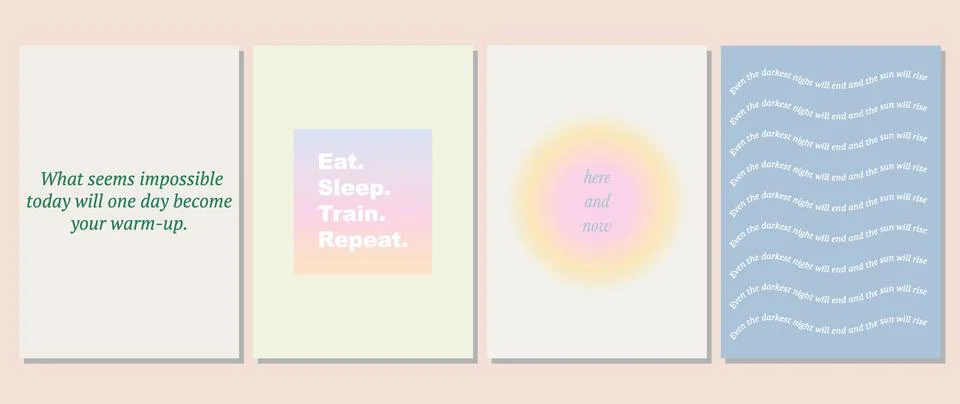 Vector flat set. Trendy posters in modern style with geometric shapes Stock Illustration