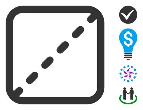 Vector Flat Shares Icon with Bonus Icons Stock Illustration