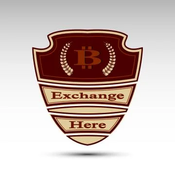 The vector flat shield with bit coin symbol. Stock Illustration