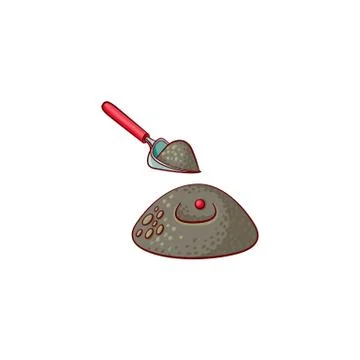 Vector flat shovel digging pit in ground for seed Stock Illustration