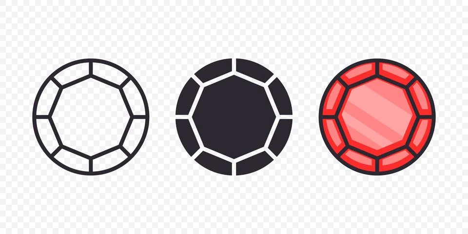 Vector Flat Simple Minimalistic Gemstone Icons Set. Diamond, Crystal イラスト素材