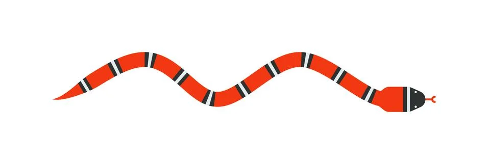 Vector flat snake isolated on white background Stock Illustration