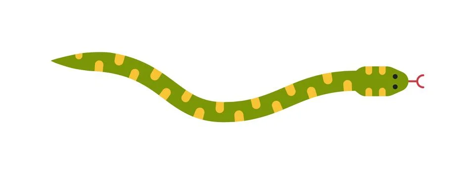 Vector flat snake isolated on white background Stock Illustration