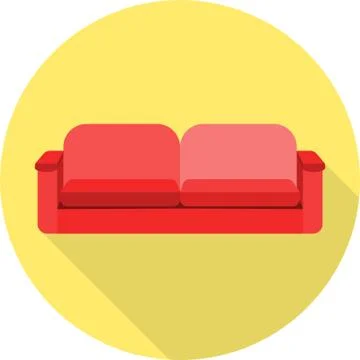 Vector flat sofa icon Ilustração Stock