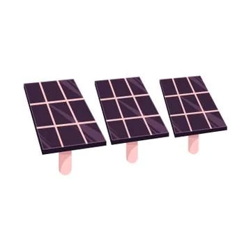 Vector flat solar panels battery sun power station Ilustração Stock
