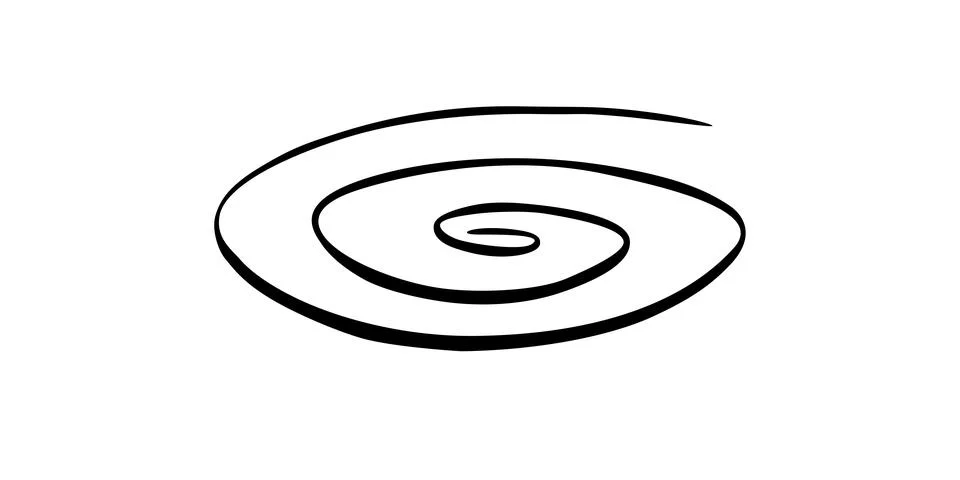 Vector flat spiral disk in doodle style. Abstract Galaxy icon. Outer space si Illustration