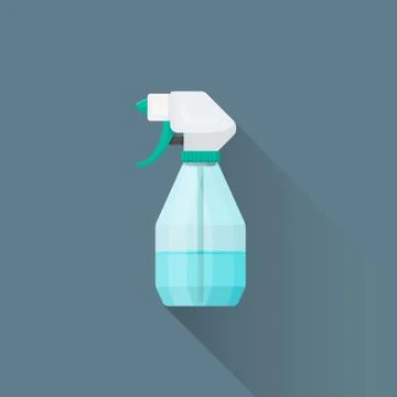 Vector flat spray plastic bottle illustration icon. Stock Illustration