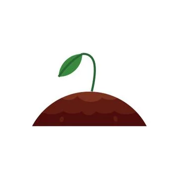 Vector flat sprouting seedling, sapling icon Illustration