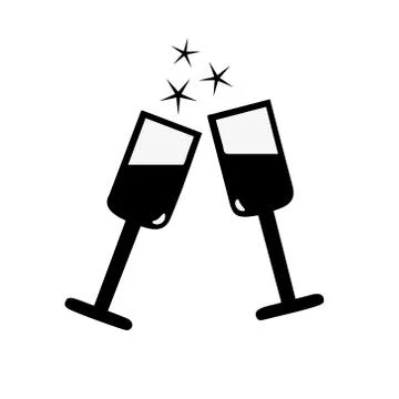 Vector flat stemware glass icon isolated on white. Stock Illustration