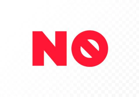 Vector flat stop no sign icon illustration. Red crossed out symbol of text Illustrazione stock