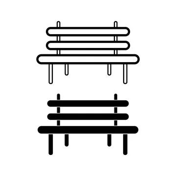 Vector flat street park bench icon. Ilustración de archivo
