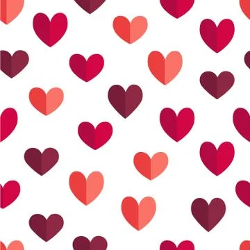 Vector flat St.Valentine Day Pattern with Hearts Illustrazione stock
