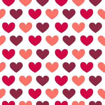 Vector flat St.Valentine s Day Pattern with Hearts Stock Illustration