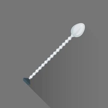 Vector flat style barman spoon illustration icon. Stock Illustration