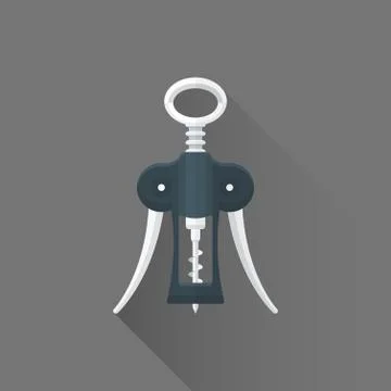 Vector flat style black wing corkscrew illustration icon. Stock-Illustration