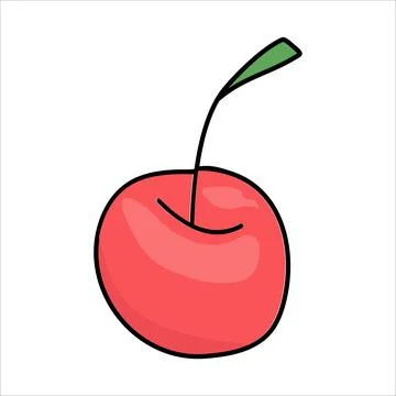 Vector flat style cherry icon on white background Stock Illustration