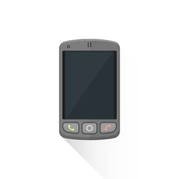 Vector flat style dark buttons sensor smart phone illustration icon. Stock Illustration