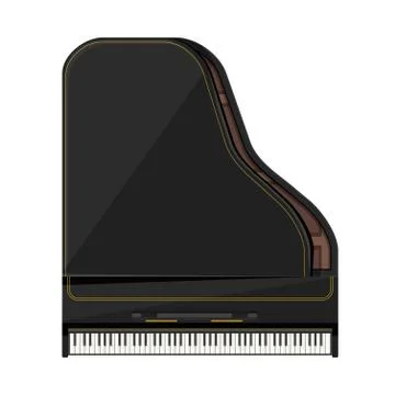 Vector flat style grand piano illustration . Stock Illustration
