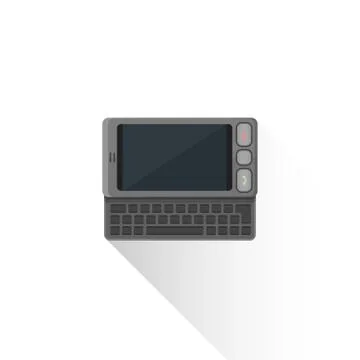 Vector flat style gray communicator qwerty slider illustration icon. 스톡 일러스트