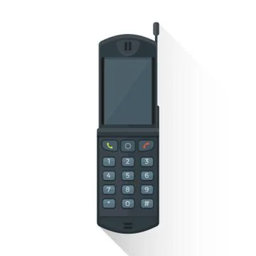 Vector flat style gray flip mobile phone illustration icon. Stock-Illustration