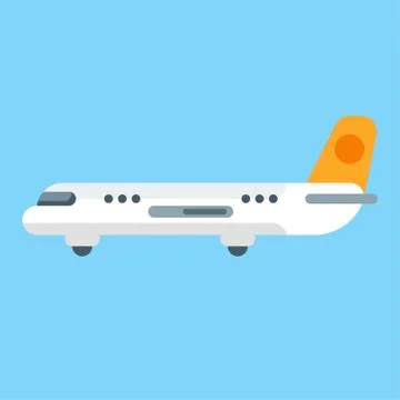 Vector flat style illustration of aircraft. Stock Illustration