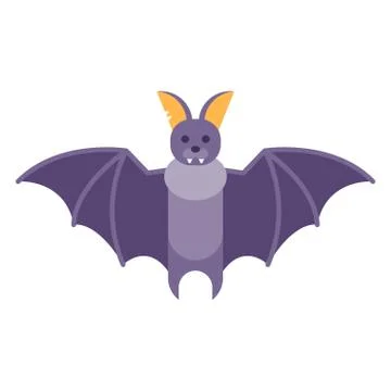 Vector flat style illustration of bat. Stock Illustration