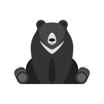 Vector flat style illustration of black bear Stock Illustration