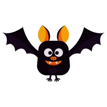 Vector flat style illustration - cartoon cute smiling and flying Happy Hallow Stock Illustration