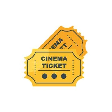 Vector flat style illustration of cinema ticket. Isolated on white background Stock Illustration