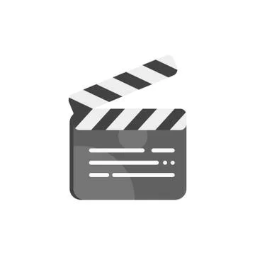 Vector flat style illustration of clapboard. Icon for web Stock Illustration