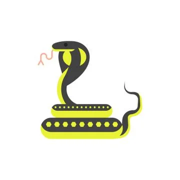 Vector flat style illustration of cobra. Stock Illustration