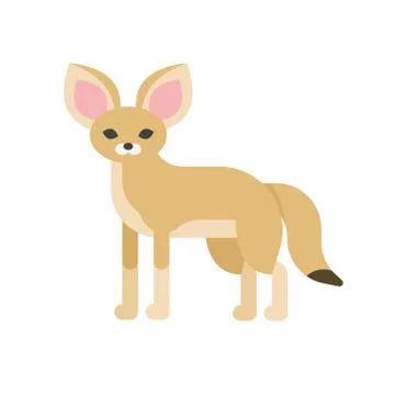 Vector flat style illustration of desert Fennec fox. Illustrazione stock